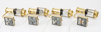 Four brass wall lamps, model 738, Høvik Lys, Norway, end of the 20th century.