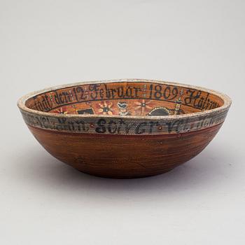 A 19th century painted folk art bowl from Norway.