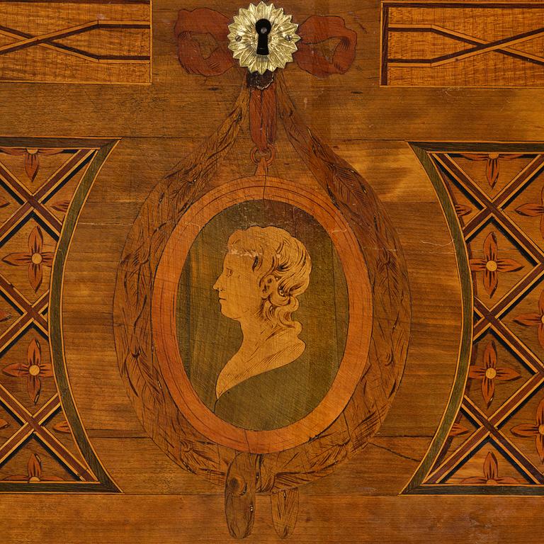 A Gustavian 18th century secretaire by Gottlieb Iwersson, master 1778, not signed.