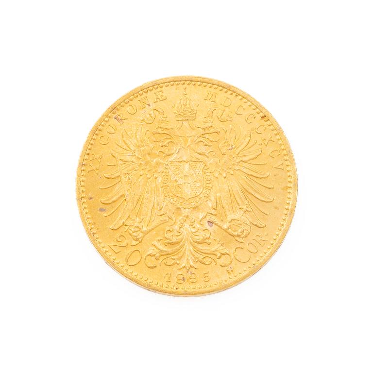 Gold coin, Austria-Hungary, 20 Corona, 1895.
