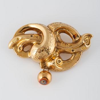 BROSCH, 18K guld stämplad GN, 1873. Vikt 8,0 gram.