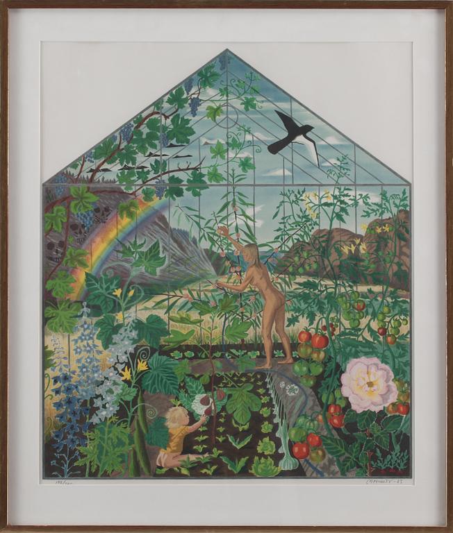 MONA HUSS WALLIN, färglitografi, signerad, daterad -83 och numrerad 198/380.