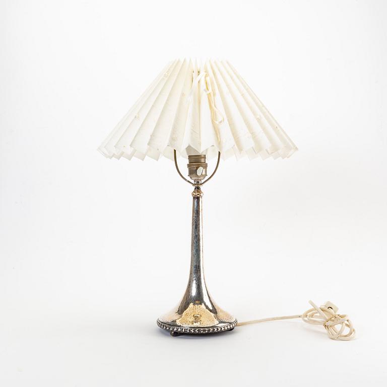 K Andersson bordslampa silver Stockholm 1925.