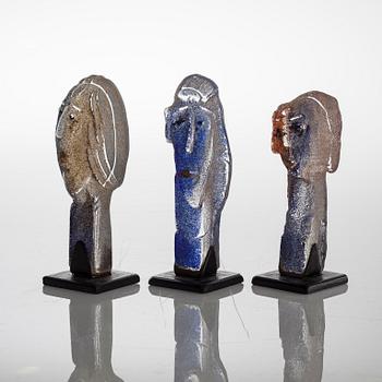 Three glass sculptures by EVA ULLBERG, signed and dated -02.