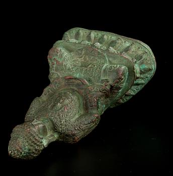 BUDDHA, patinerad brons, Nepal, 1900-talets första hälft.