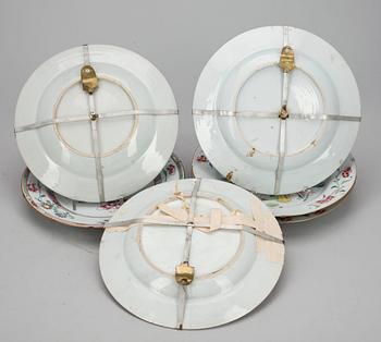 TALLRIKAR, 4+2 st, porslin, Kina, Qing.