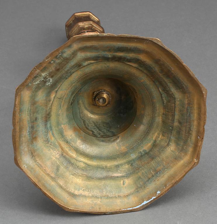 LJUSSTAKE, mässing, Barock, 1700-tal.