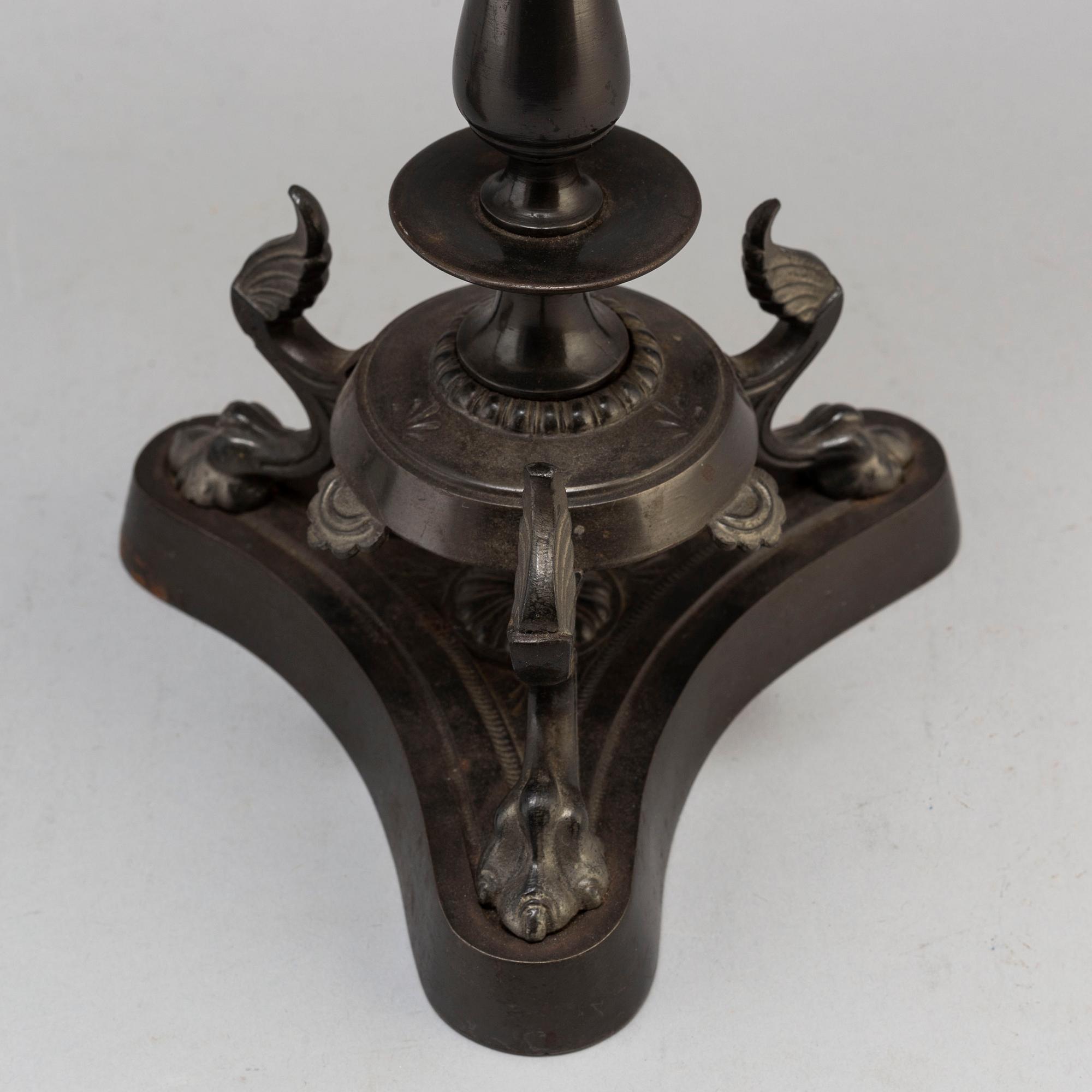 A bar of late 19th Century candelabras.