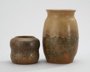 Two Patrick Nordström stoneware vases, Isle 1924 and Royal Copenhagen 1918.
