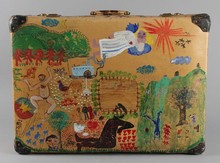 RESVÄSKA, målad av Kristina Digman.