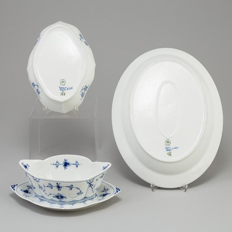 A Danish Royal Copenhagen "Blue Fluted" 36 piece porcelain coffee- and dinner service.