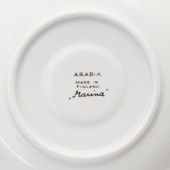 A 10-piece Marina porcelain coffee set by Arabia, 1970s.