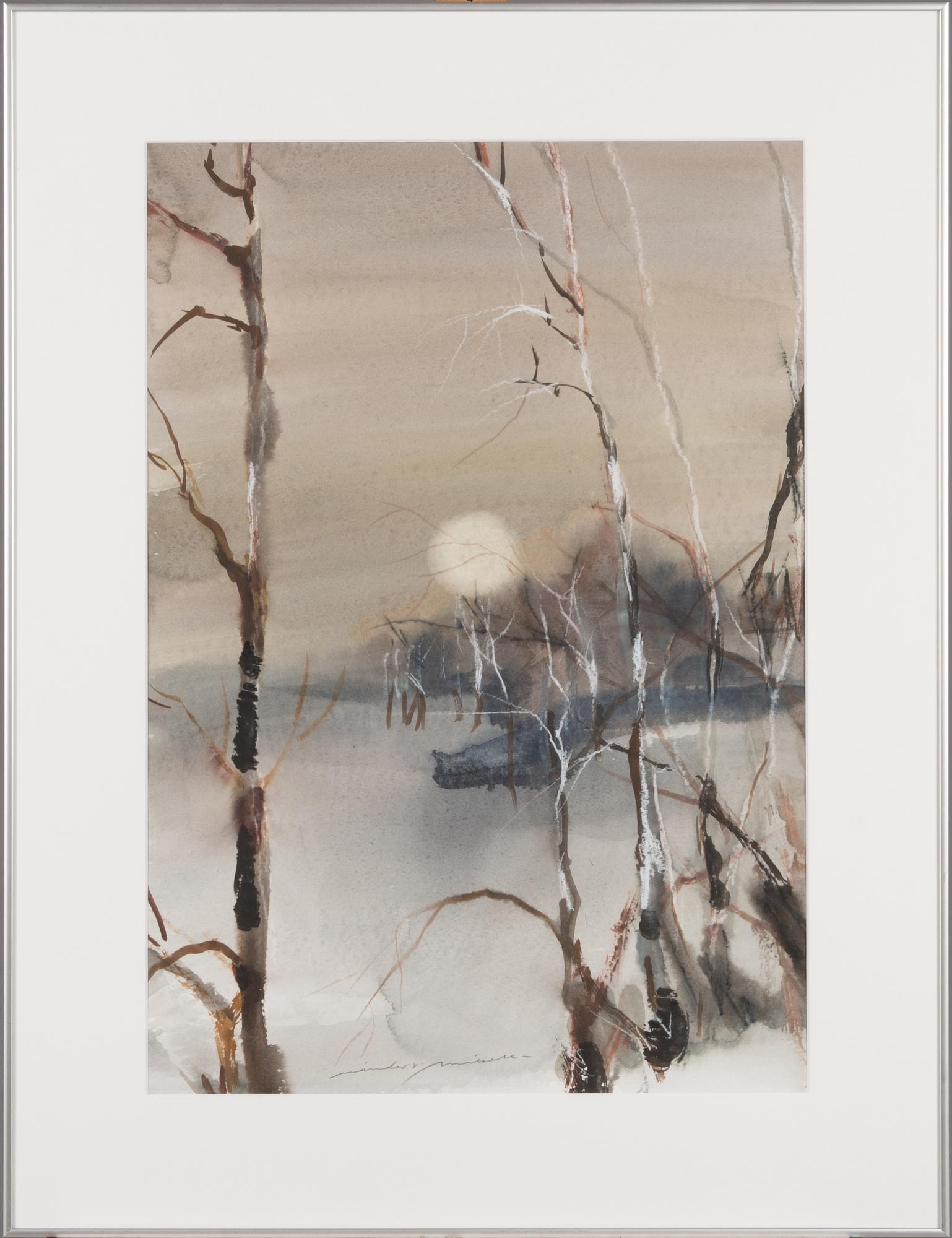 Nandor Mikola, akvarelli, signeerattu.