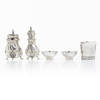 Silver, 5 pieces, Sweden and Denmark, 20th century.
