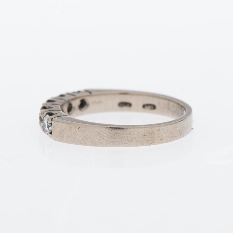 RING, 14K, vitguld, diamanter 5x0,10 ct, finska stämplar, Kalevi Elo.