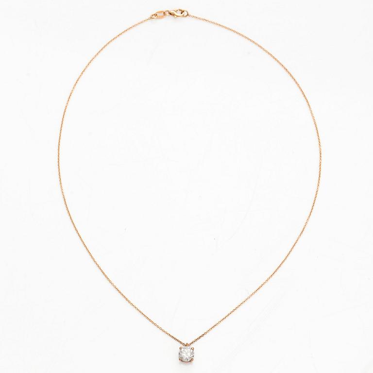Pendant, brilliant-cut diamond 1.00 ct, 18K gold.