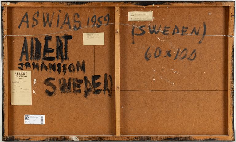 Albert Johansson, olja på pannå, signerad och daterad 1959.