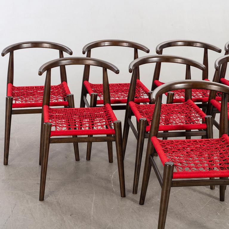 Eight 21st century armchairs by John Vogel for West Elm, USA.