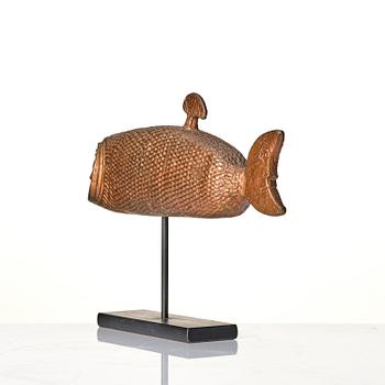 Stig Lindberg, skulptur, patinerad brons, "Månfisken", Scandia Present, 1970-tal.