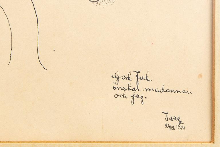 Esaias Thorén, two drawings, signed -34 & -44.