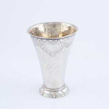 A rococo parcel-gilt silver beaker, mark of Ferdinand Sehl the younger, Stokcholm 1762.