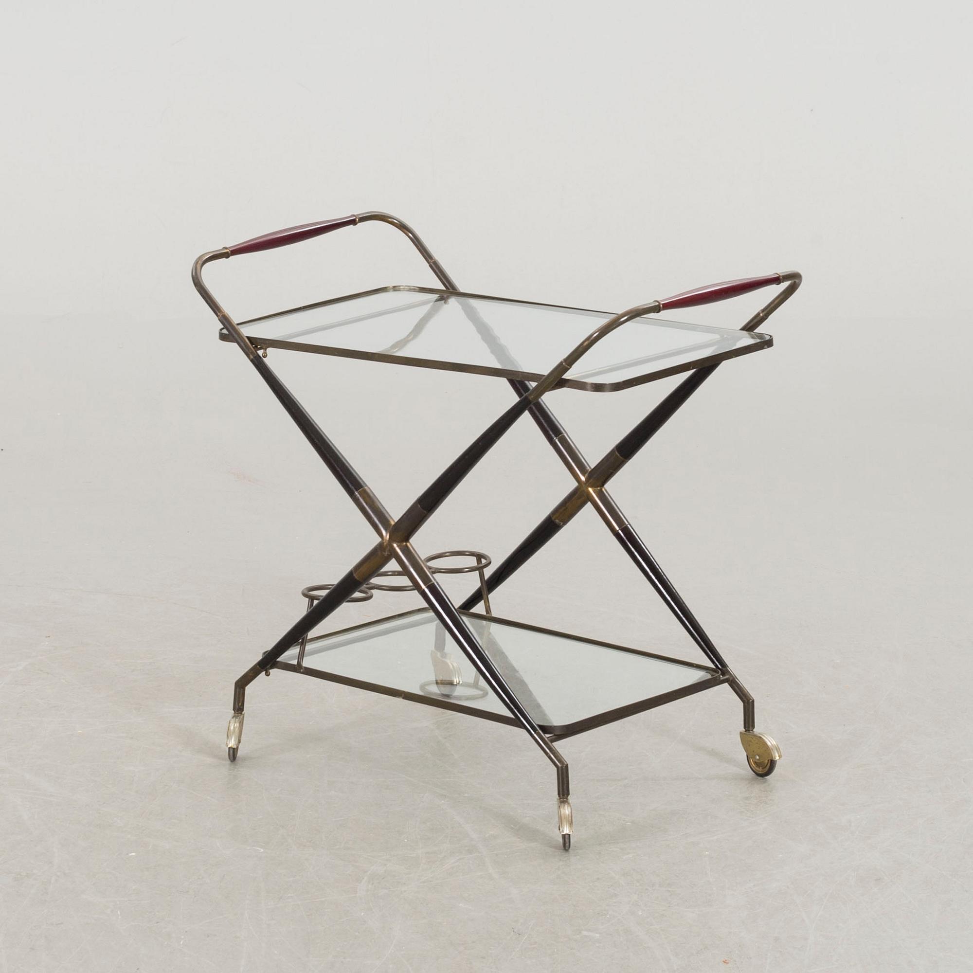 Midcentury 1950's Bar Cart, Drinks Trolley, attributed to Cesare Lacca Italy.