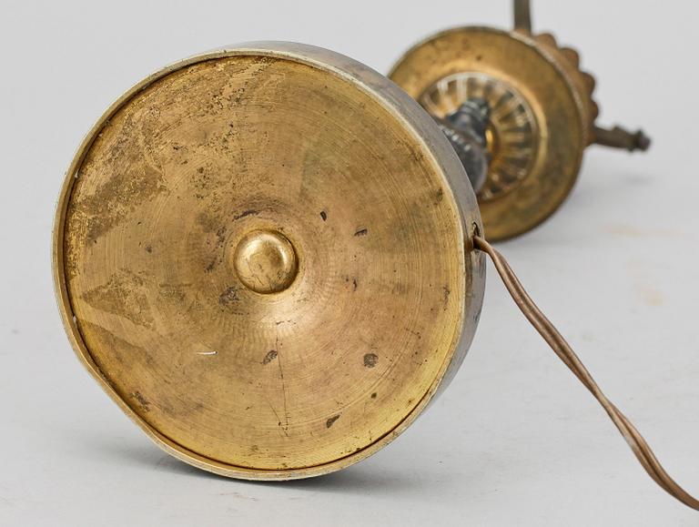 LAMPFOT, empirestil, mässing och brons, sent 1800-tal.