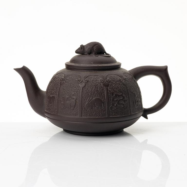 Bao Zhenglan, A brown yixing 'zodiac' teapot, China, 1990s.