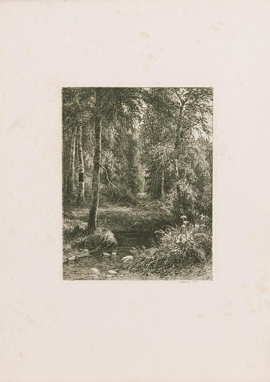 IVAN IVANOVITCH SHISHKIN, etsning, signerad och daterad 1873 i plåten.