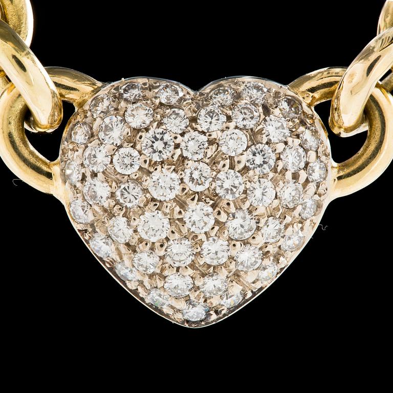 COLLIER, 18 k guld med briljantslipade diamanter ca 1,00 ct. Vikt ca 33 g.
