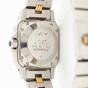 Cartier, Santos, "Godron Bracelet", wristwatch, 23,5 x 23,5 (34,5) mm.