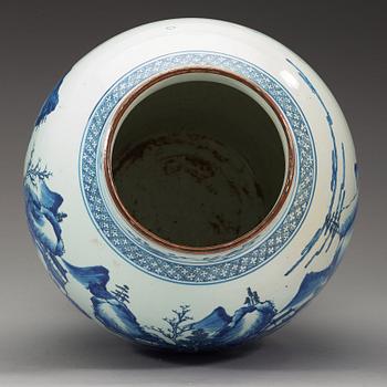 A large blue and white jar, Qing dynasty, Jiaqing (1796-1820).