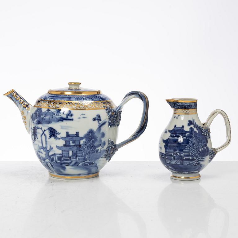 Teservis, 15 delar, kompaniporslin, Kina, Qingdynastin, Qianlong (1736-95).