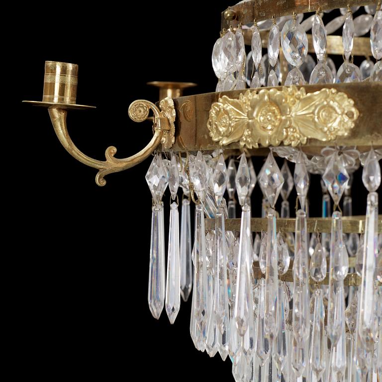 LJUSKRONA, empire, 1800-talets första hälft. Höjd ca 80cm.