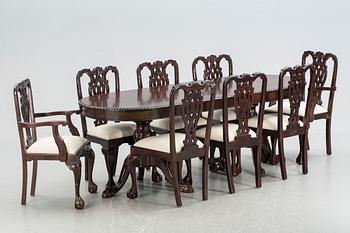 MATGRUPP, 9 delar, Chippendalestil, 1900-talets slut.