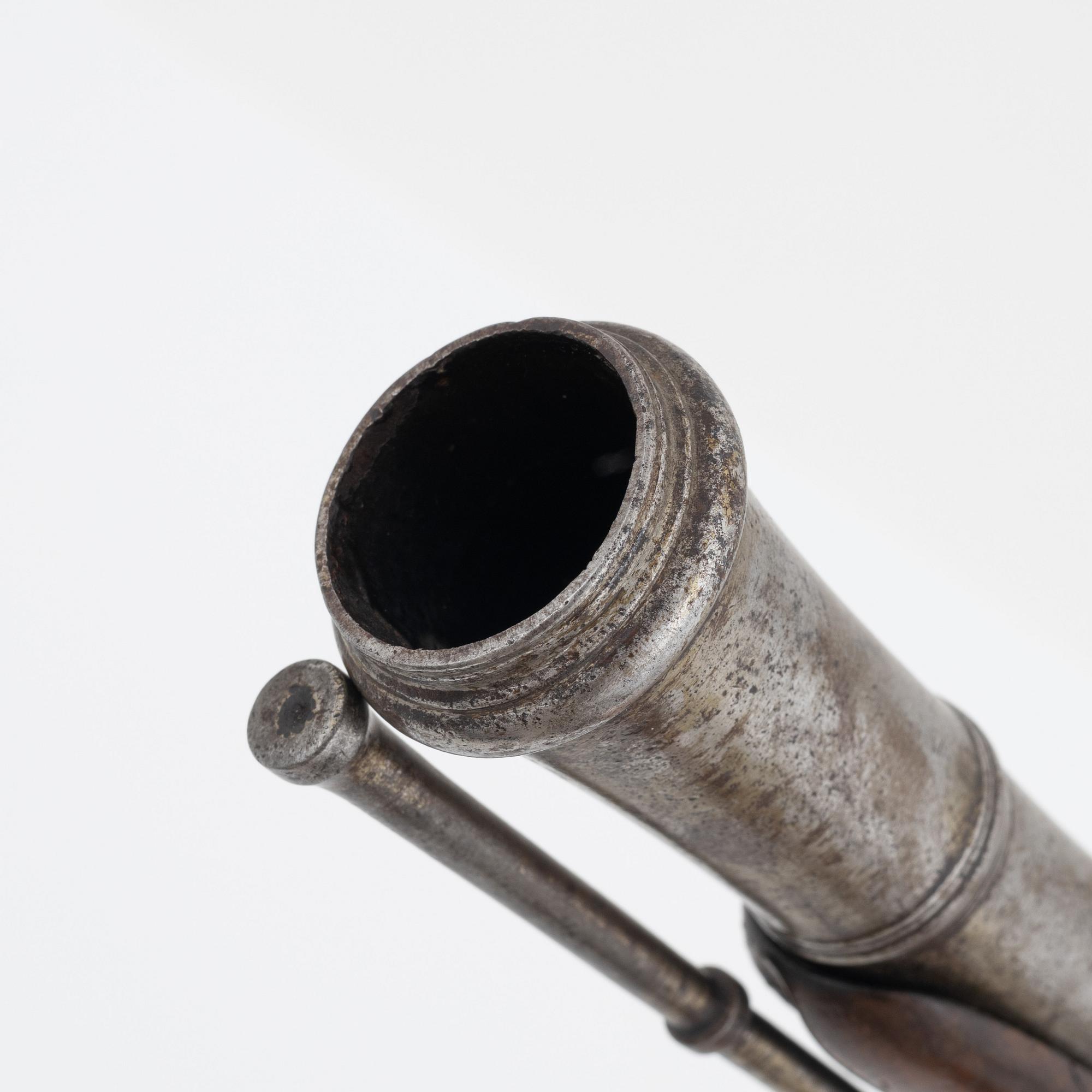 Pistoltrombon med flintlås, 1800-tal.