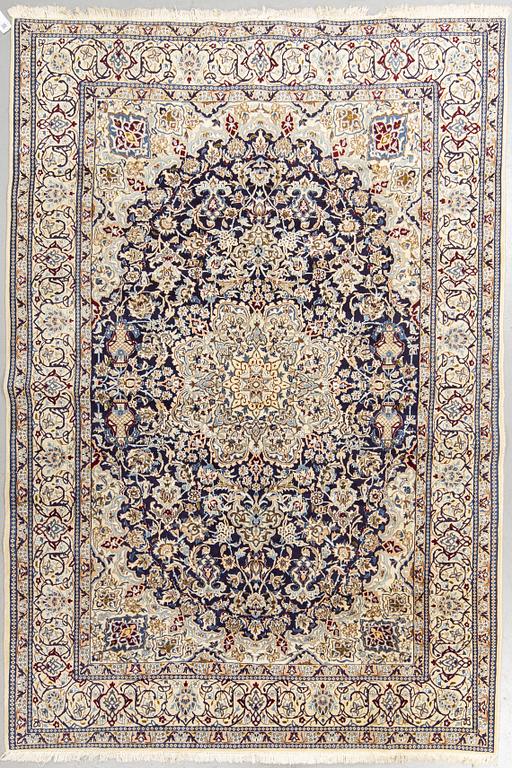 A carpet, Old, Nain, part silk, 9 LAA, ca 308 x 197 cm.