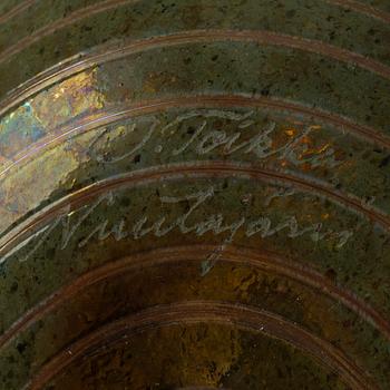 OIVA TOIKKA, LINTU, lasia, signeerattu O. Toikka Nuutajärvi.