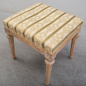 A late 18th century Gustavian stool by Johan Lindgren.