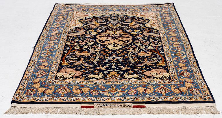 A semi-antique part silk Isfahan, signed, c. 176 x 107 cm.