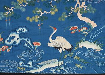 A group of Chinese silk embroideries, Qing dynasty, circa 1900.