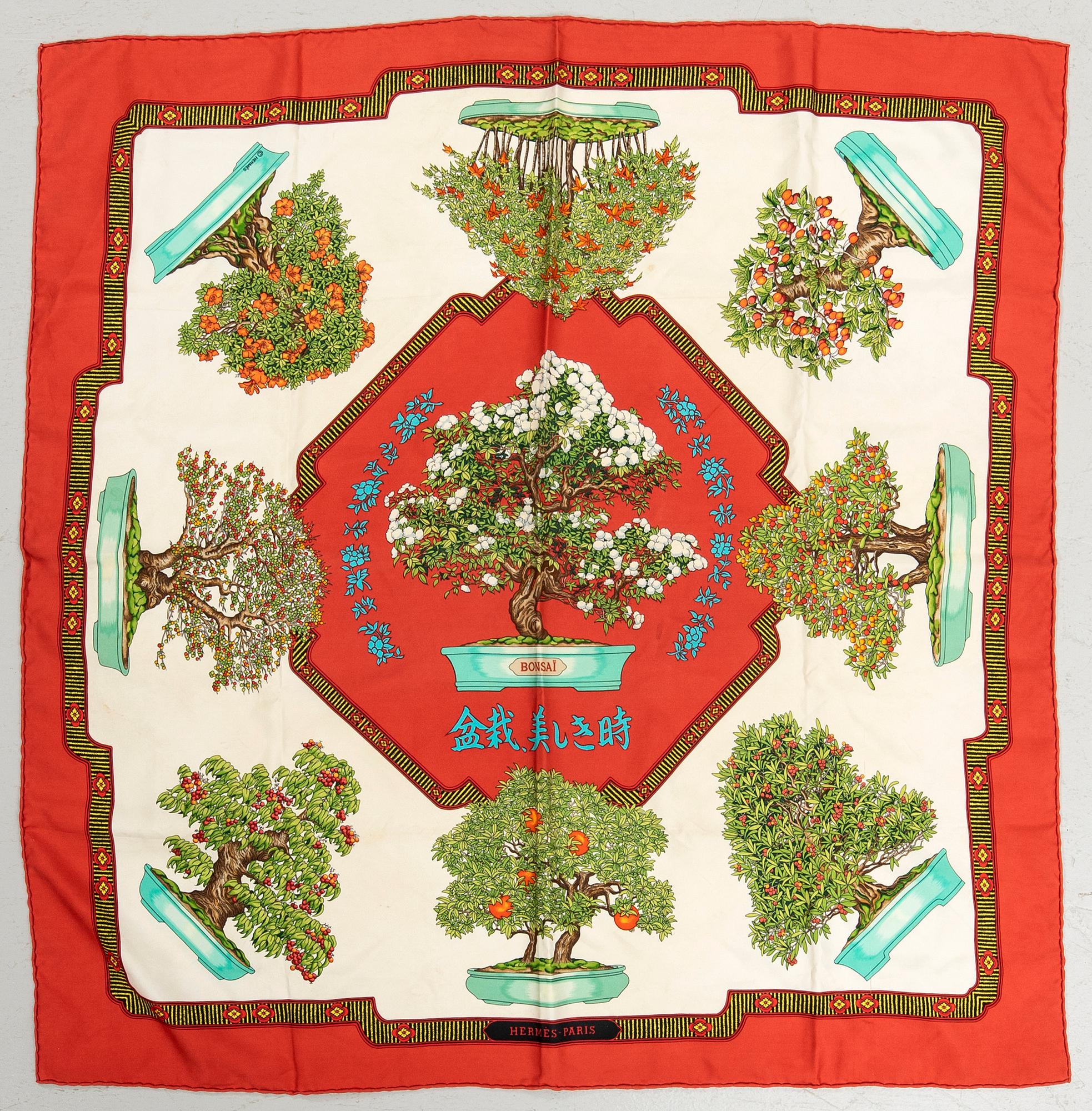 Hermès, scarf, "The Beautiful Days of Bonsai".