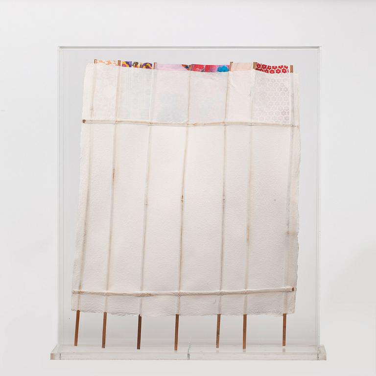 ROBERT RAUSCHENBERG, multipel. Handgjort papper, bambu och tyg, 1975, signerad med blyerts 17/28.