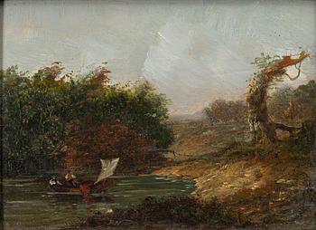Patrick Nasmyth, in the manner of, Landscape with boat.