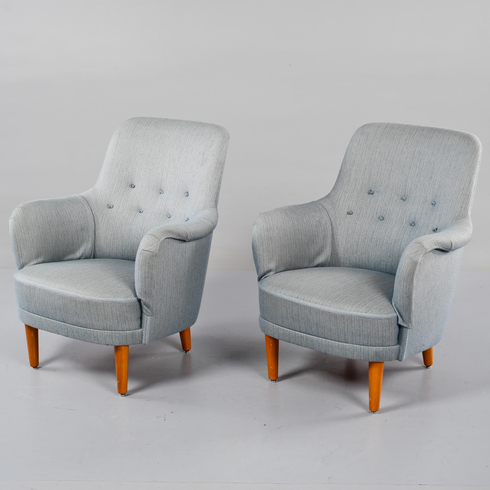 FÅTÖLJER, ett par, "Samsas", Carl Malmsten, 1900-talets andra hälft.