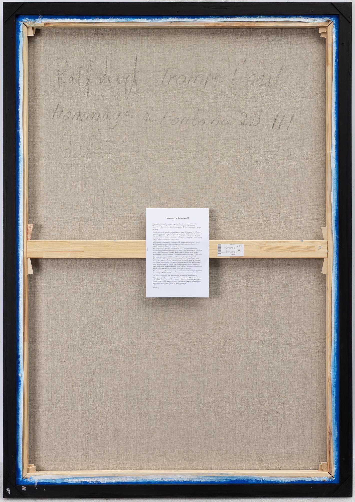 Ralf Arzt, "Trompe l'oeil Hommage à Fontana 2.0 III".