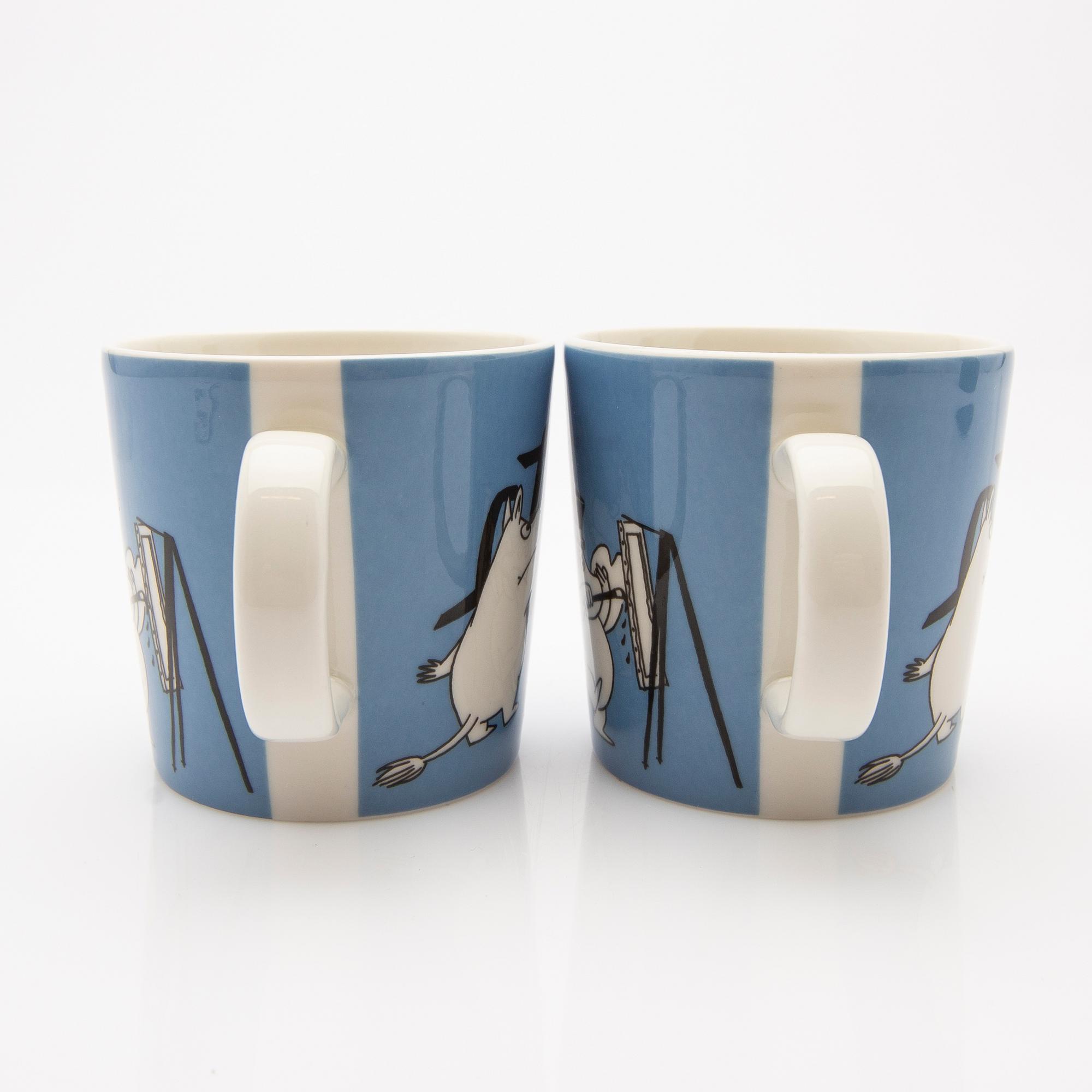 Moomin mugs, a pair, porcelain, Arabia, Finland 1990-96.