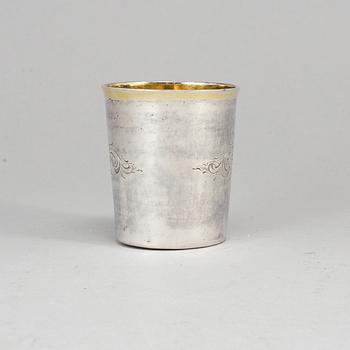 A Swedish early 19th century silver beaker, mark of Stephan Westersrtåhle, Stockholm 1809.