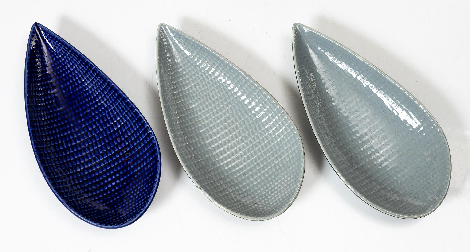 Stig Lindberg, keramik, 6 delar, "Reptil", Gustavsberg.