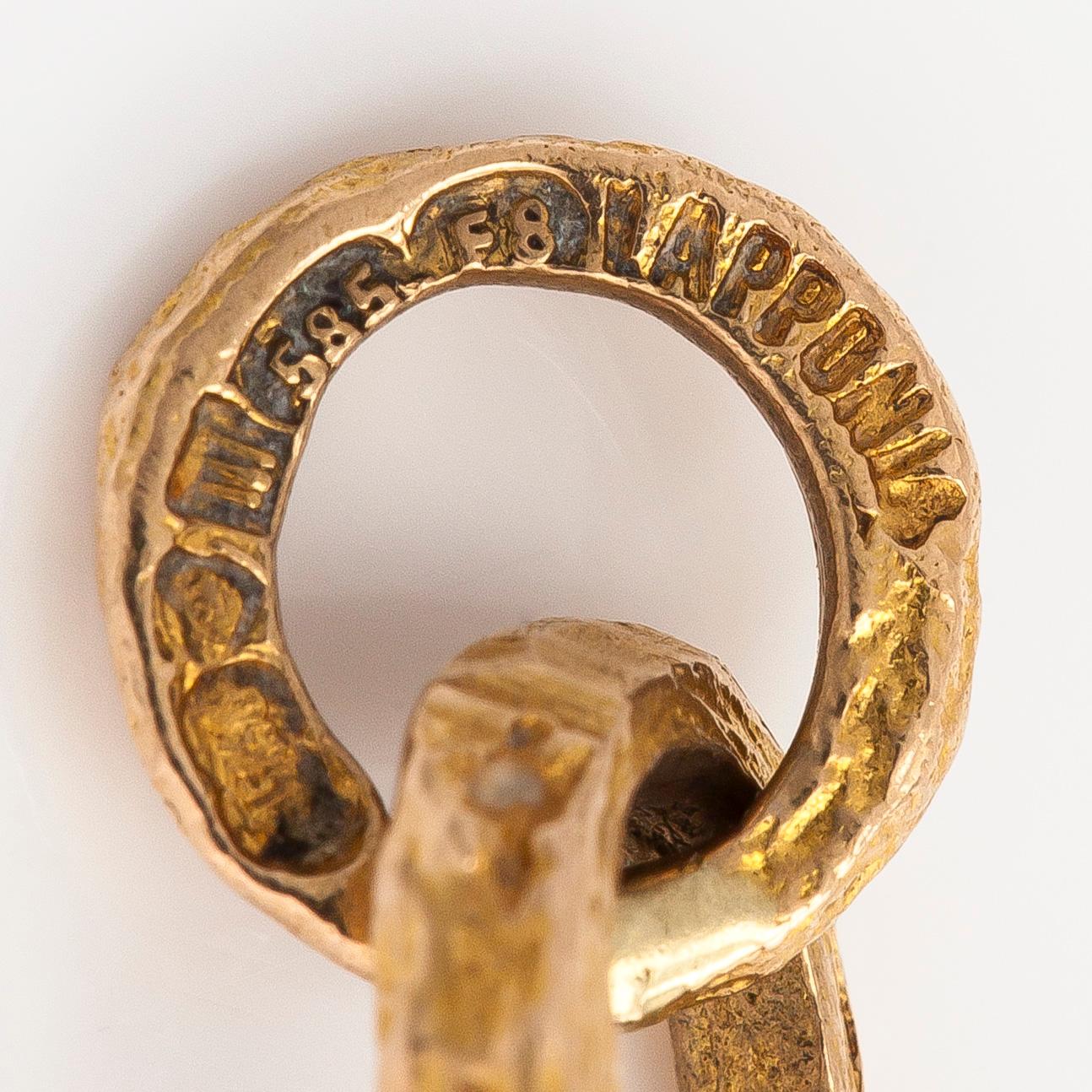 Björn Weckström, a 14K gold and amethyst pendant 'Raindeerbell' for Lapponia 1983.